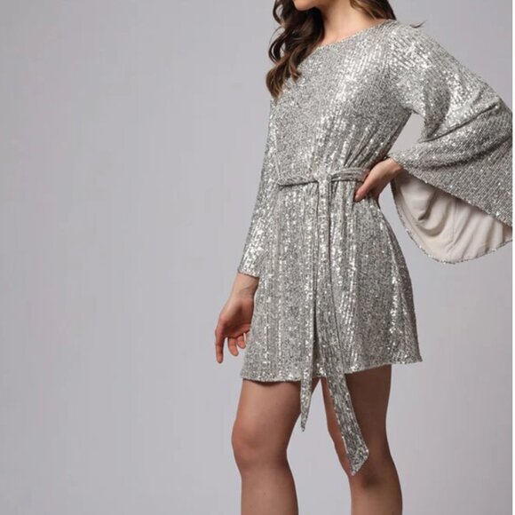 Jay Godfrey Maggie Sequin Long Sleeve Mini Dress 00 - Picture 2 of 10
